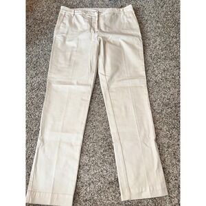 Manila Grace Off‎ White Womens Pants Trousers Red Stitching Detail Size 12